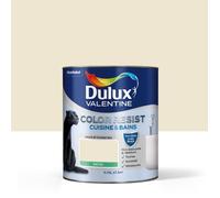 Dulux Valentine Color Resist - Peinture Intérieure Pièces Humides - Pour Murs, Plafonds, Boiseries - Lessivable et Résistante - Couleur : Ivoirine Satin - 0,75 L - 5261805