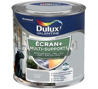 Dulux Valentine ECRAN+ MULTI-SUPPORTS EXTERIEURE - Peinture en Phase Aqueuse pour l'Éxtérieur et l 'Intérieur - Satin Gris Franc 0,25 L