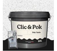 Peinture Effet Pailleté pour Murs & Plafonds - POK PAILLETTE - 10L - Blanc Oxydé