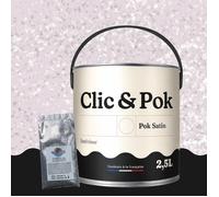 POK PAILLETTE : Peinture de Finition Acrylique Effet Pailleté Murs Intérieurs 2,5L - Baby Rose