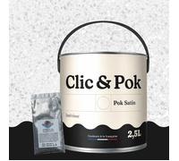 Peinture Effet Pailleté pour Murs & Plafonds - POK PAILLETTE - 2,5L - Blanc Oxydé