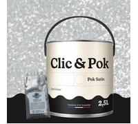 Peinture Effet Pailleté pour Murs & Plafonds - POK PAILLETTE - 2,5L - Gris Perle