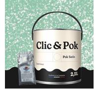 Peinture Effet Pailleté pour Murs & Plafonds - POK PAILLETTE - 2,5L - Menthe Verte