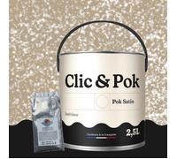 Peinture Effet Pailleté pour Murs & Plafonds - POK PAILLETTE - 2,5L - Noisette