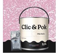 Peinture Effet Pailleté pour Murs & Plafonds - POK PAILLETTE - 2,5L - Rose Girly