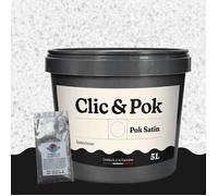 Peinture Effet Pailleté pour Murs & Plafonds - POK PAILLETTE - 5L - Blanc Oxydé