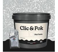 Peinture Effet Pailleté pour Murs & Plafonds - POK PAILLETTE - 5L - Gris Perle