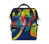 Peinture Éléphant D'Afrique Sac à Langer Sac à Dos Grande Capacité Multifonction Sac à Couches pour Voyage Maman Femme Papa
