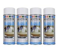 Lot 4 Bombes BLANC MAT Peinture en Aérosol 400ml Bois,Métal,Plastique,Autres