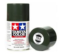 TAMIYA - Tamiya TS2 Vert foncé mat, bombe de peinture 100 ml