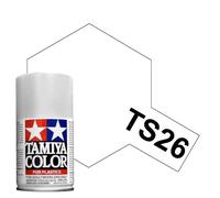 PEINTURE EN AÉROSOL COULEUR TAMIYA TS-26 POUR PLASTIQUE BLANC PUR 100 ML