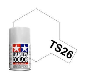 PEINTURE EN AÉROSOL COULEUR TAMIYA TS-26 POUR PLASTIQUE BLANC PUR 100 ML
