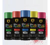 Peinture en aérosol fluorescente multicolore professionnelle 200 ml - Utilisation sur métal, bois et plastique - Haute couverture, intérieur et extérieur - Variété de couleurs Bleu