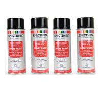 Peinture en Aérosol - NOIR - Lot de 4 - 400ml - Brillant - Séchage rapide 10 min