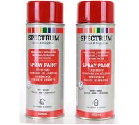 Peinture en Aérosol - ROUGE - Lot de 2 - 400ml - Acrylique - Séchage rapide 10 min