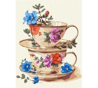 Peinture en chiffres - Charme des tasses 30x40cm