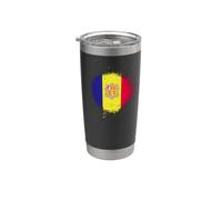 Peinture en spray Motif drapeau de l'Andorre Gobelet isotherme en acier inoxydable double paroi