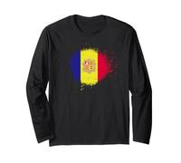 Peinture en Spray Motif Drapeau de l'Andorre Manche Longue