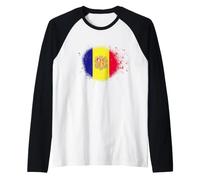 Peinture en Spray Motif Drapeau de l'Andorre Manche Raglan