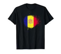 Peinture en Spray Motif Drapeau de l'Andorre T-Shirt