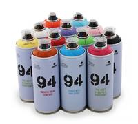 Peinture en spray - MTN 94 - Lot de 12 bombes - 400 ml - Finition mate - Couleur noir mat