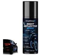 Peinture en spray réfléchissante transparente à séchage rapide à base d'eau | Revêtement réfléchissant invisible de jour, spray de sécurité à séchage rapide à base d'eau pour cyclisme de nuit et course à