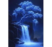 Peinture Enfant Arbre, DIY Acrylique Pigment Toile Peinture Numero Adulte 25x30cm, Activité Manuelle Adulte, Applicable à Famille Murs Décoration, Idéal Comme Cadeau Festival, Avec cadre Cascade A-709