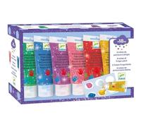 6 Tubes de Peinture à doigts paillettes - DJECO jaune TU