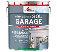Peinture epoxy garage sol atelier local commercial magasin REVEPOXY GARAGE Vert signalisation - RAL 6024 5 kg (jusqu'à 16 m² en 2 couches)