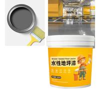 Peinture époxy imperméable à base d'eau, 300 g de peinture de sol en béton avec pinceau, peinture antidérapante à séchage rapide pour la maison, le garage, gris foncé