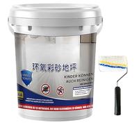 Peinture époxy pour sol sable coloré, nouvelle version 2025, peinture époxy imperméable pour sol, revêtement antidérapant effet marbre brillant pour sols de garage, réparation de murs (Blanc)