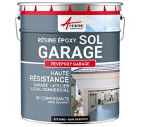 PEINTURE EPOXY SOL GARAGE - REVEPOXY GARAGE - 25 kg (jusqu'à 80 m² en 2 couches) Noir Graphite - RAL 9011