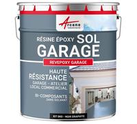 ARCANE INDUSTRIES Résine Époxy Sol Garage Atelier 5 kg Noir Graphite | Bonne Accroche, Résiste à l'Abrasion, Huiles et Graisses, Béton, Bois, Métal et Carrelage, Intérieur - Arcane Industries
