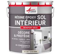 PEINTURE EPOXY SOL - REVEPOXY DECO - 2.5 kg (jusqu'à 12.5 m² en 2 couches) Blanc Crème - RAL 9001