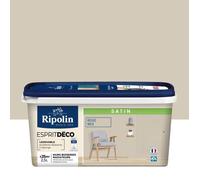 RIPOLIN - Peinture Intérieure Multi-Supports - Murs, Boiseries & Radiateurs - Ultra-Couvrante - Lessivable - Application Facile - Ecolabel - Satin - 2,5L - Beige Wes