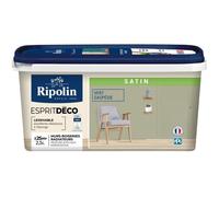 RIPOLIN - Peinture Intérieure Multi-Supports - Murs, Boiseries & Radiateurs - Ultra-Couvrante - Lessivable - Application Facile - Ecolabel - Satin - 2,5L - Vert Gaspesie