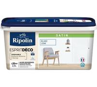 Peinture esprit deco multi-supports - RIPOLIN - 446523 - Blanc lenk - Satin - 2,5 L