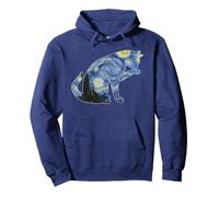 Peinture esthétique Van Gogh Nuit étoilée Chat Art Van Gogh Sweat à Capuche