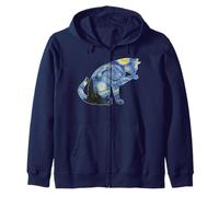 Peinture esthétique Van Gogh Nuit étoilée Chat Art Van Gogh Sweat à Capuche