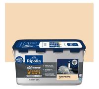 RIPOLIN - Peinture Façade 2 en 1 Extrême Extérieur - Sous-Couche Intégrée - Très Forte Adhérence - Protection Contre Micro-organismes - Résistance aux UV et Intempéries - Mat - 2,5L - Ton Pierre