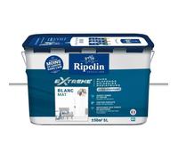 Peinture Extrême murs et plafonds - Blanc mat - RIPOLIN - 5 L