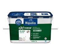 Peinture Extrême murs et plafonds - Blanc satin - RIPOLIN - 5 L