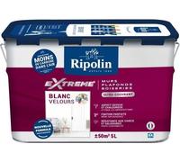 Peinture Extreme murs et plafonds - Blanc velours - RIPOLIN - 5 L