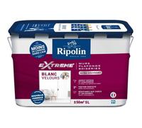Peinture Extrême murs et plafonds - Blanc velours - RIPOLIN - 5 L