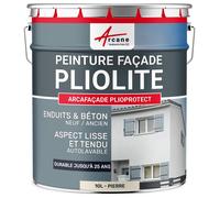 Peinture Façade Pliolite : ARCAFACADE PLIOPROTECT-10 L (+ ou - 80 m² en 1 couche) Pierre - RAL 090 90 10