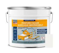 Peinture façade PROCOM crépi, façade à relief, imperméabilisation et protection des façades - Durable jusqu'à 10 ans 10 litres Calcaire (RAL 9003)