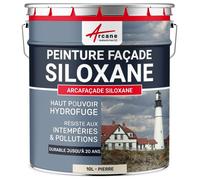 Peinture Facade Siloxane Hydrofuge - Durable jusqu a 15 ans - Rénovation Façade, mur crépi - ARCAFACADE SILOXANE Pierre Ral 090 90 10 10L (+ ou - 60m² en 1 couche)