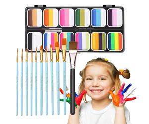 Peinture faciale Ensemble pour les - Kit de peinture lavable en 12 couleurs et de peinture corporelle | Palette arc-en- sûre pour fille et garçon, fournitures artistiques créatives pour le