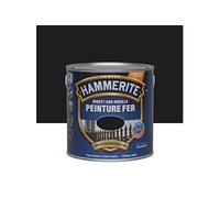 Hammerite Peinture Métal Direct sur Rouille - Anticorrosion, imperméable, direct sans sous-couche - Noir Laqué 2,5 L