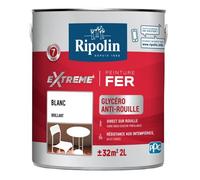 Peinture fer extérieur RIPOLIN Extrême brillant blanc 2L